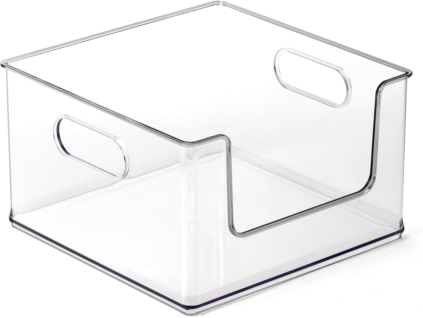 BINO | Stackable Plastic Storage Bins, Clear | THE CLARUS COLLECTION | Pantry Organizers and Storage Containers | Fridge Organizer Bins | Kitchen Cabinet Organizer | Medicine Cabinet Bin