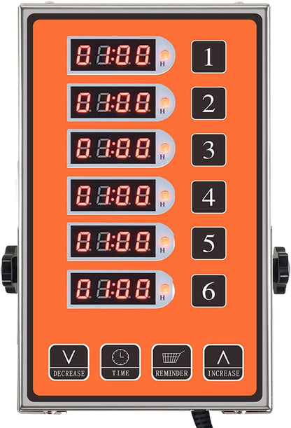 Commercial Kitchen Timer 6 Channel Digital Loud Alarm Cook Timer