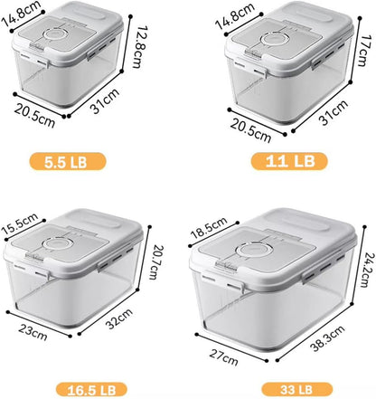 Rice Storage Bins,33LB Food Storage Container with PP Locking Lid,For Rice,Grain,Pet Food,Flour with Measuring Cup