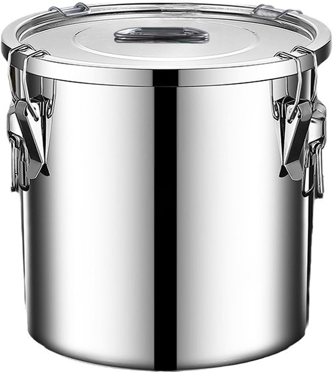 304 stainless steel food storage containers with lids lock clips airtight container large airtight for rice flour sugar grain coffee bean storage containers Kitchen jar (5.55gal/21L)