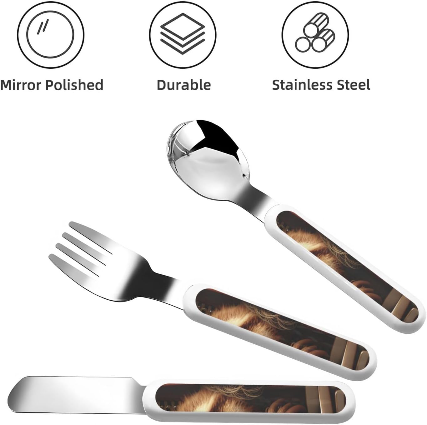Stainless Steel Kids Silverware Set, Sloth On Zipper Utensil Set Reusable Children Safe Knife Spoon Fork Set With Storage Case Dishwasher Safe For Lunch, Travel Outdoors