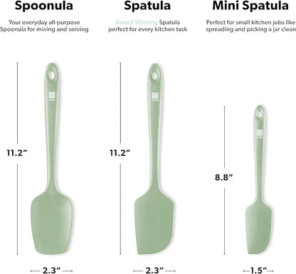 DI ORO Silicone Spatula Set - Rubber Kitchen Spatulas for Baking, Cooking, & Mixing - 600°F Heat-Resistant & BPA Free Silicone Scraper Spatulas for Nonstick Cookware - Dishwasher Safe (3pc, Black)