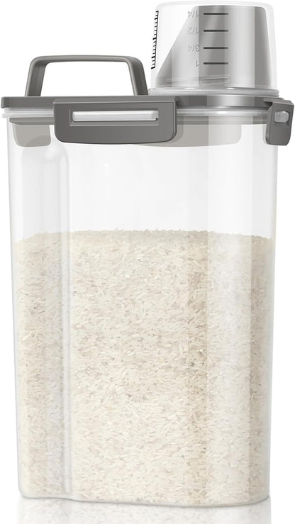 TBMax Rice Container 10 Lbs, Cereal Container Oatmeal Storage, Airtight Food Dispenser with Easy-pouring Spout & Handy Cup for Flour Grain Beans, Pet Dog Cat Bird Food Storage Container