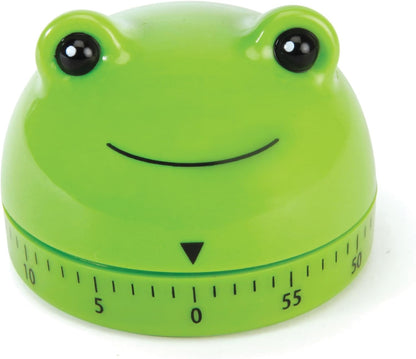 Kikkerland Frog Timer – Fun Gadget for Home & Kitchen – 60 Minute Windup Timekeeper for Cooking