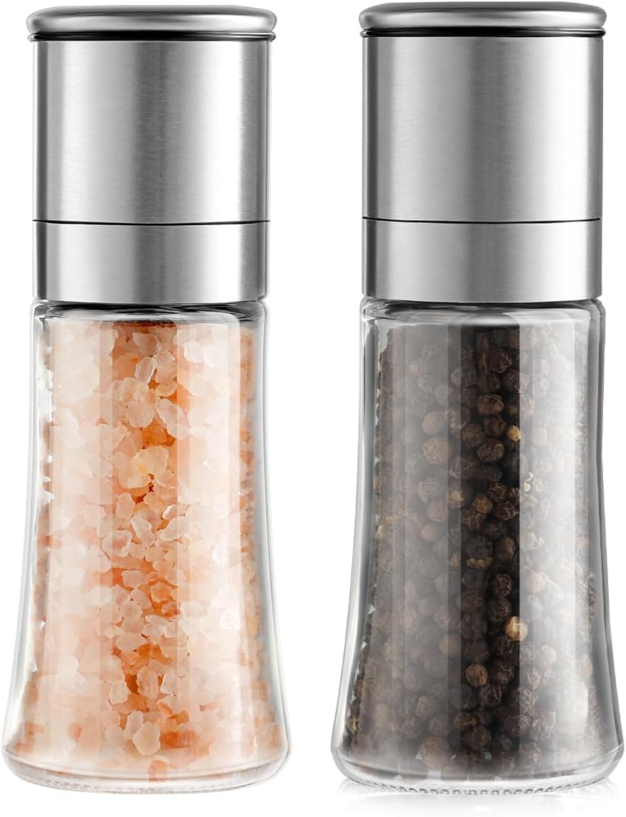 Gulex Salt and Pepper Grinder Set Pepper Mill Salt Shaker Refillable