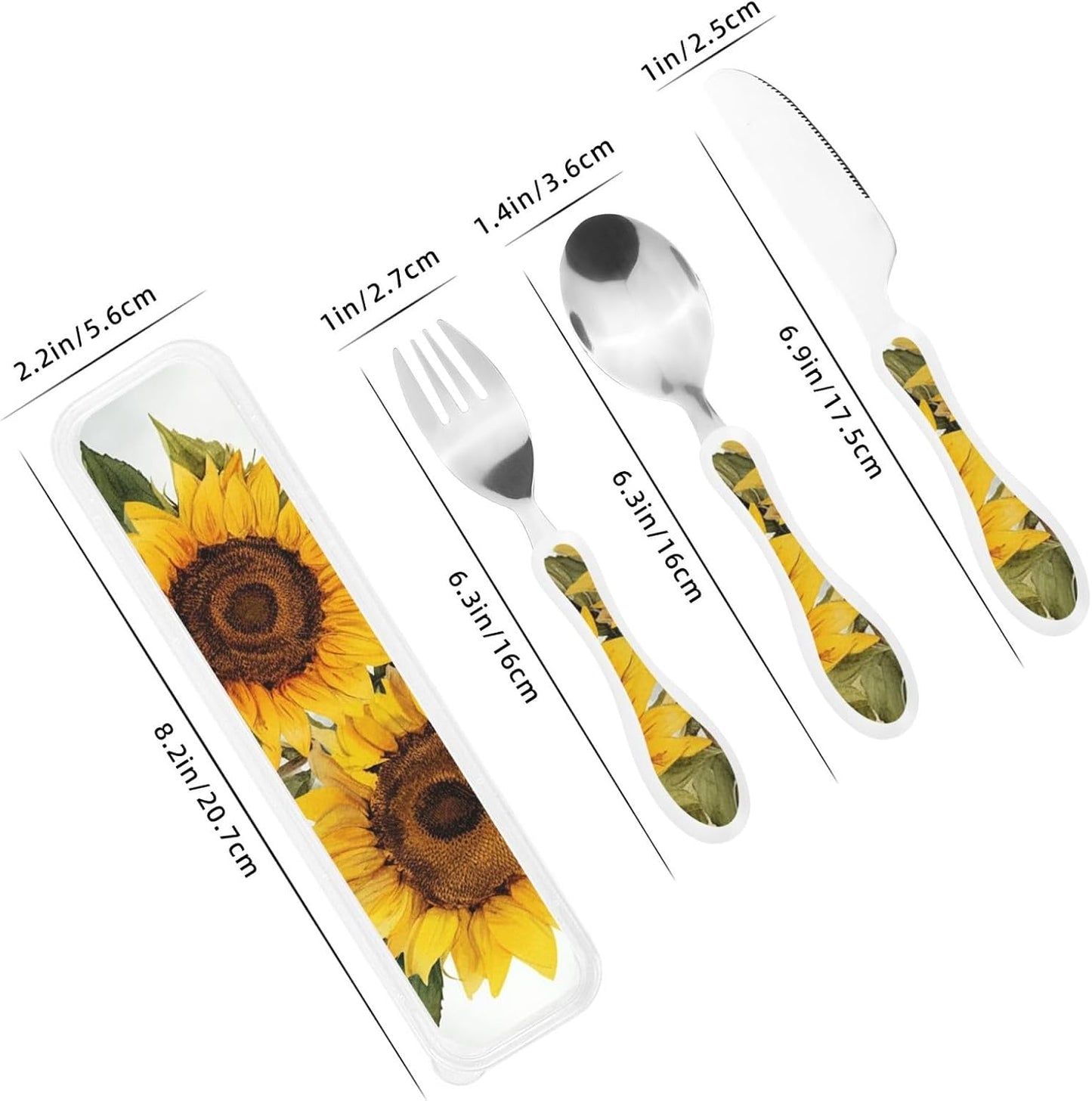 3-Piece Kids Silverware Set With Storage Case, Stainless Steel Reusable Children Safe Knife Spoon Fork Set Alpaca Cactus Children Flatware Set For Kids Lunch Box