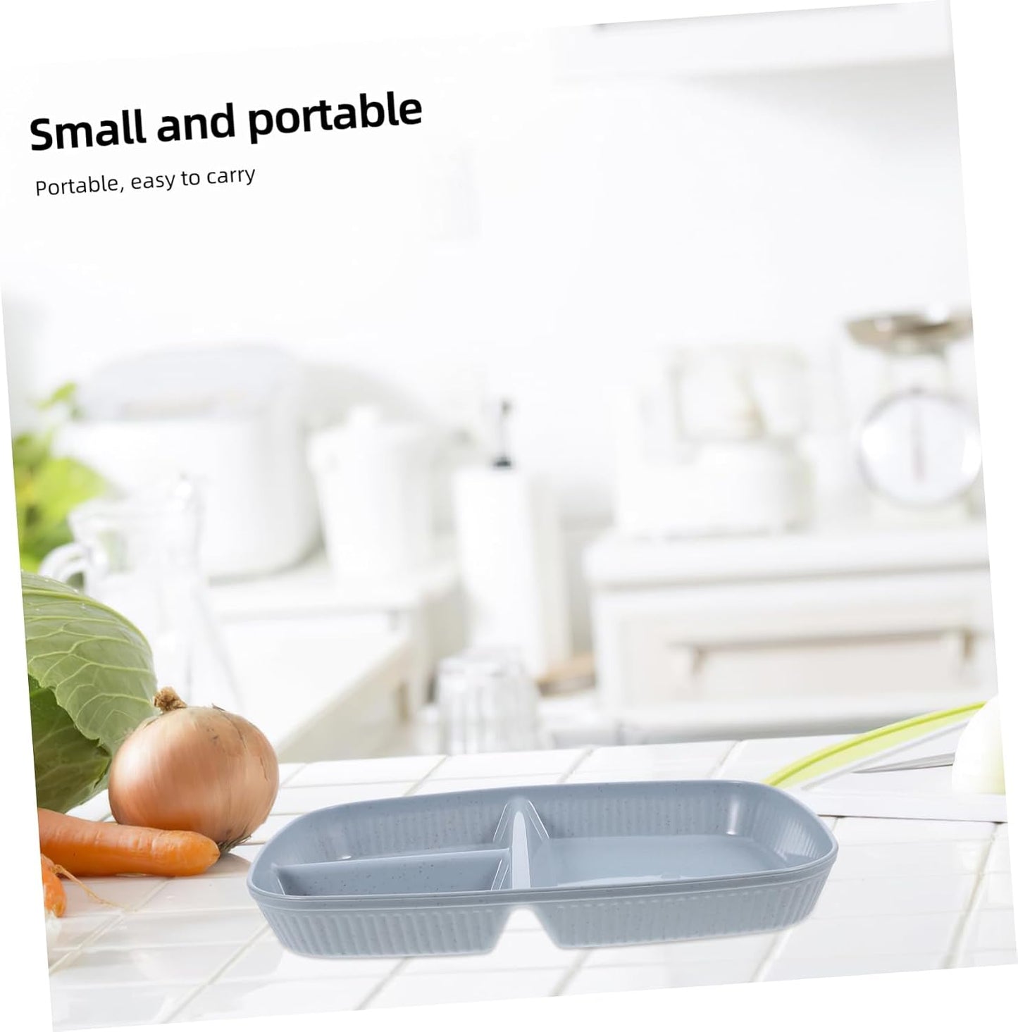 Portion Control Plate Divided Dinner Tray Three Compartment Food Serving Plate for Home Commercial Use Easy to Clean Snack Tray for Meal Prep Catering