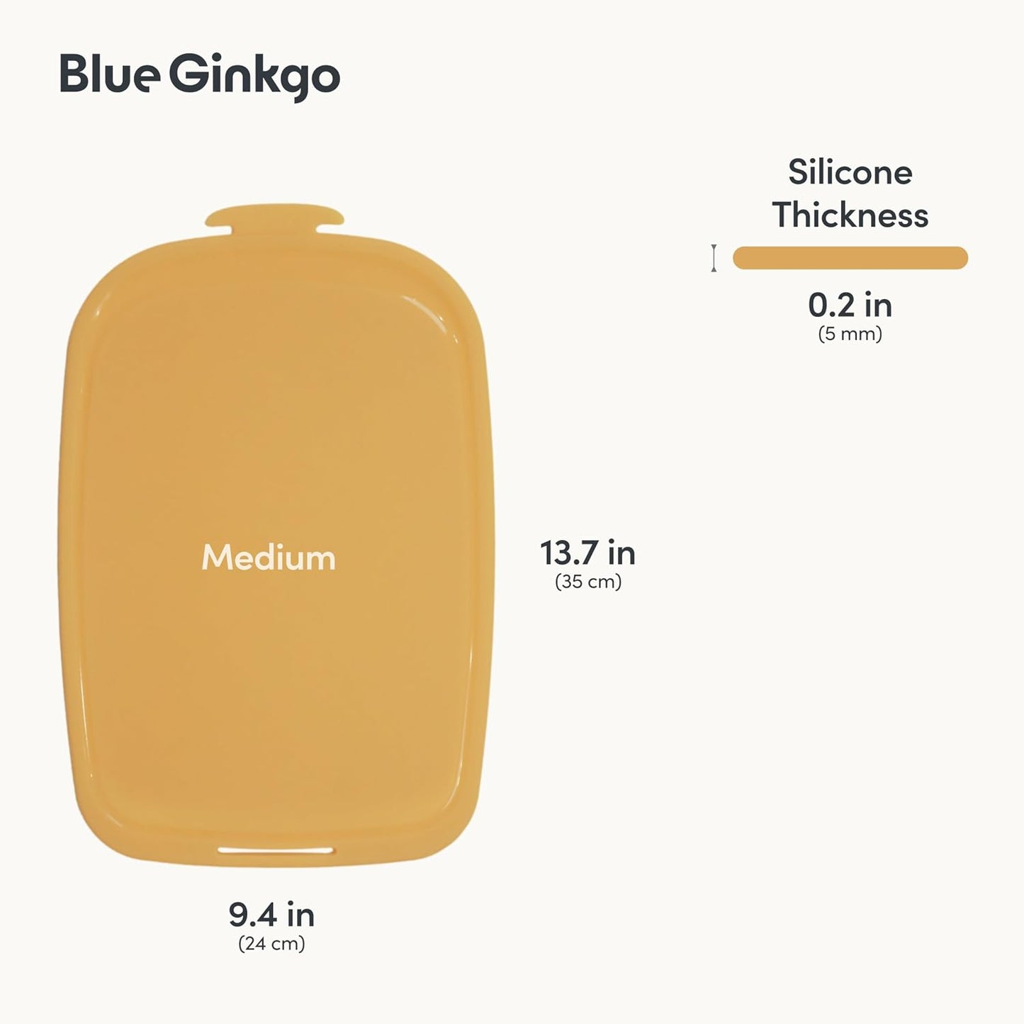 Blue Ginkgo Silicone Cutting Boards – Set of 3 (Small, Medium, Large) – Double-Sided, Thick, Flexible, Non-Slip, BPA Free – Juice Grooves, Dishwasher Safe (Made in Korea, Grey)