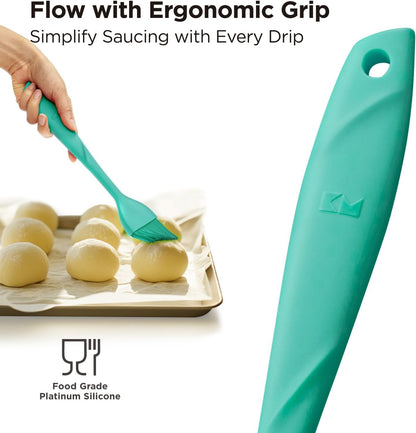 Kitchen Mama WaltzGrip Platinum Silicone Basting Pastry Brush, Yellow