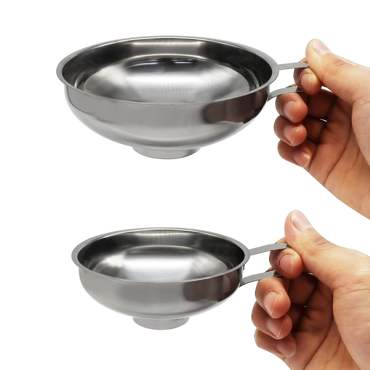 Stainless Steel Wide Mouth Canning Funnel, 2 Pcs