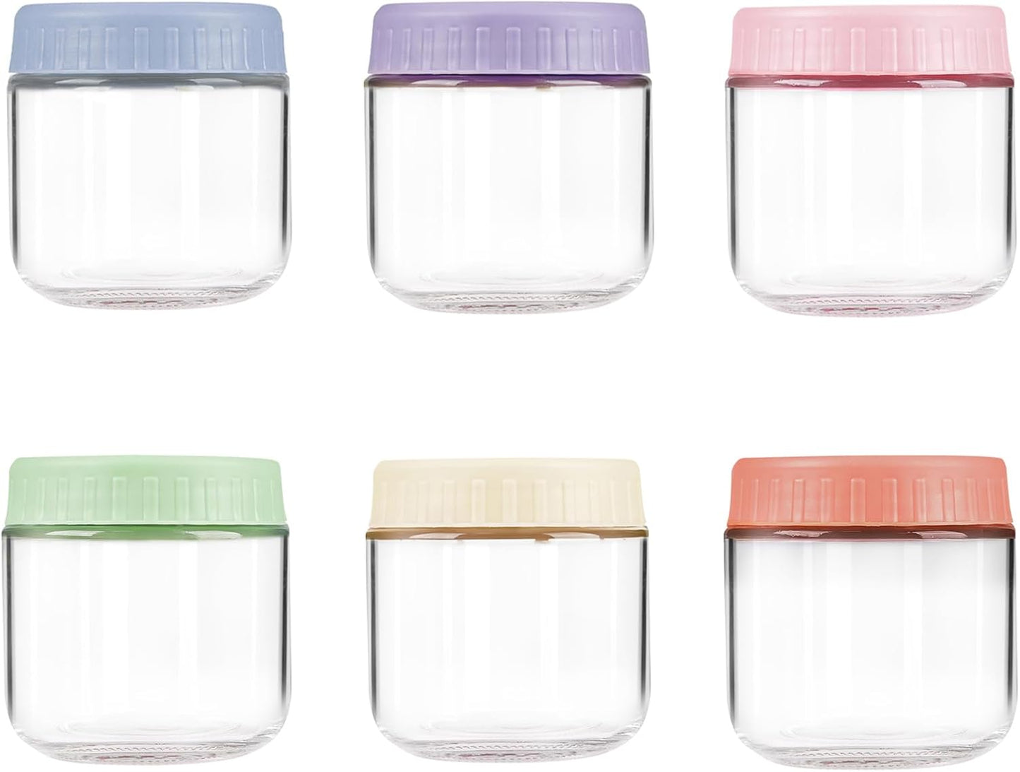 Overnight Oats Containers with Lids, 10oz Wide Mouth Mason Jars with Lids, 9 Pack Glass Jars with Airtight lid for Chia Pudding Yogurt Salad, Meal Prer Oatmeal Jars, Pink