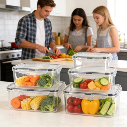 4 Pcs Food Storage Containers with Lids Airtight, 4 Sizes Sets(74oz+40.5oz+20oz+10oz), Plastic Meal Prep Containers, Dishwasher & Microwave & Refrigerator Safe, for Meal Prep & Freezer, Rectangular