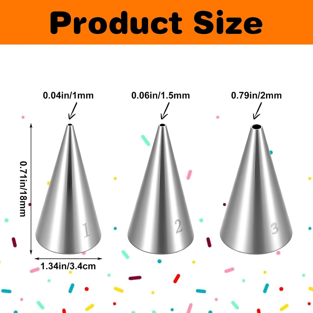 3Pcs 1 2 3 Cake Piping Tips, Cake Decorating Supplies Piping Tips, Piping Nozzles Decorating Tips, Baking Tools For Buttercream, Icing, Birthday Cake, Cupcake, DIY Art