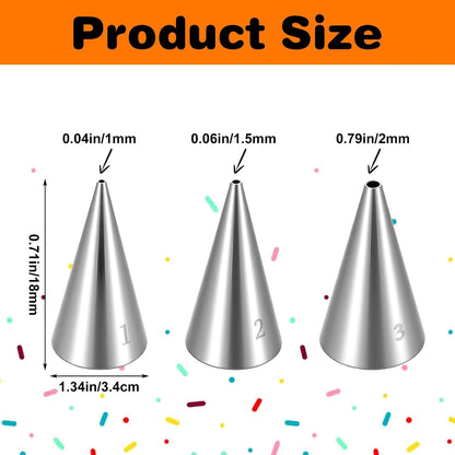 3Pcs 1 2 3 Cake Piping Tips, Cake Decorating Supplies Piping Tips, Piping Nozzles Decorating Tips, Baking Tools For Buttercream, Icing, Birthday Cake, Cupcake, DIY Art