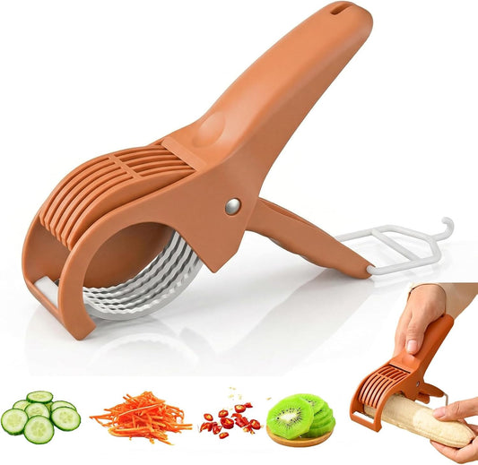 Red Banana Slicer Cutter and Strawberry Slicer Grape Tool