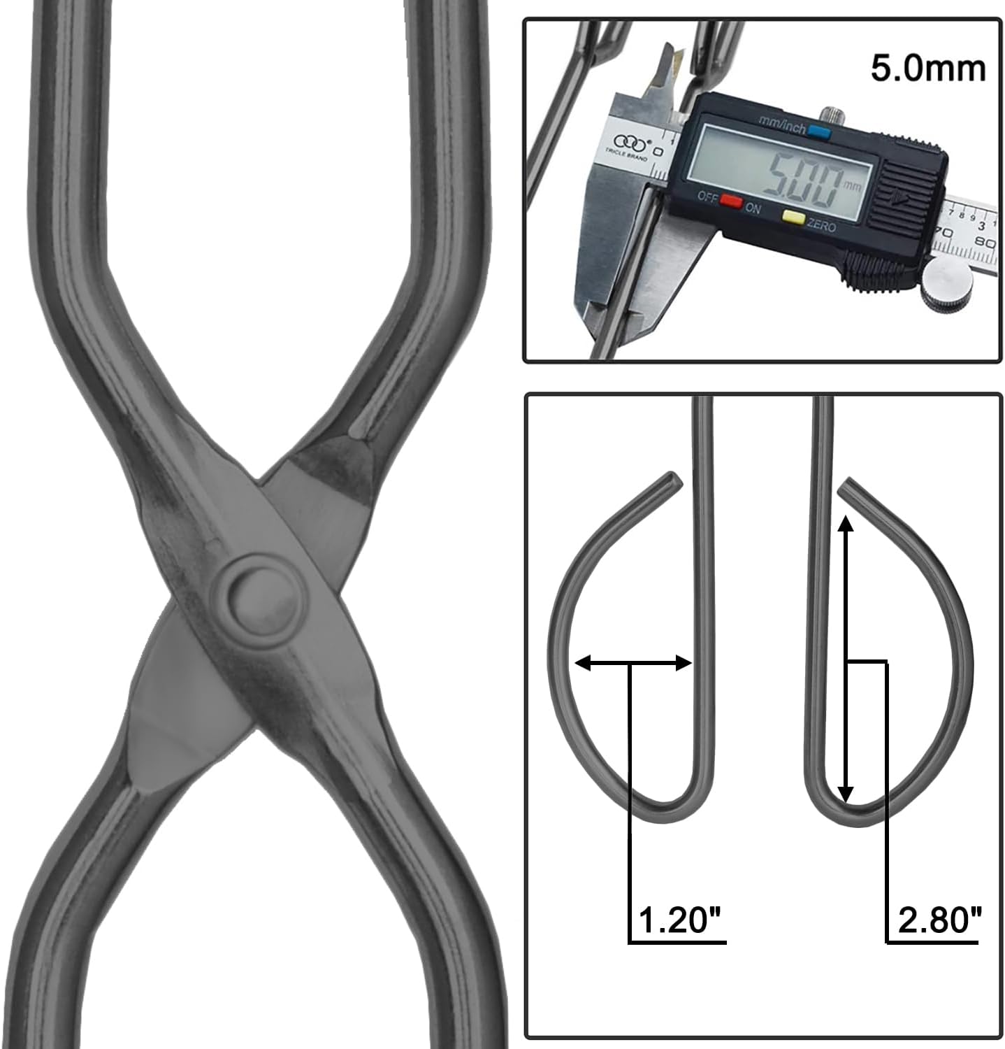 HINMAY Stainless Steel Kitchen Scissor Tongs Set, 2-Piece (10/13 Inch) | Metal Scissor Tongs for Cooking, Grilling, Serving, and Barbecue