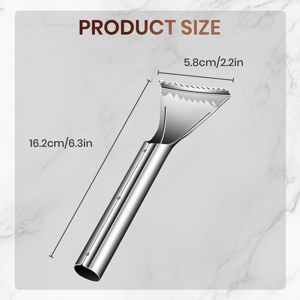 Sharp Stainless Steel Fish Scaler, 2025 NEW 304 Stainless Steel Fish Scaler Remover, Sawtooth Fish Descaler Tool for Family Kitchen, Seafood Markets