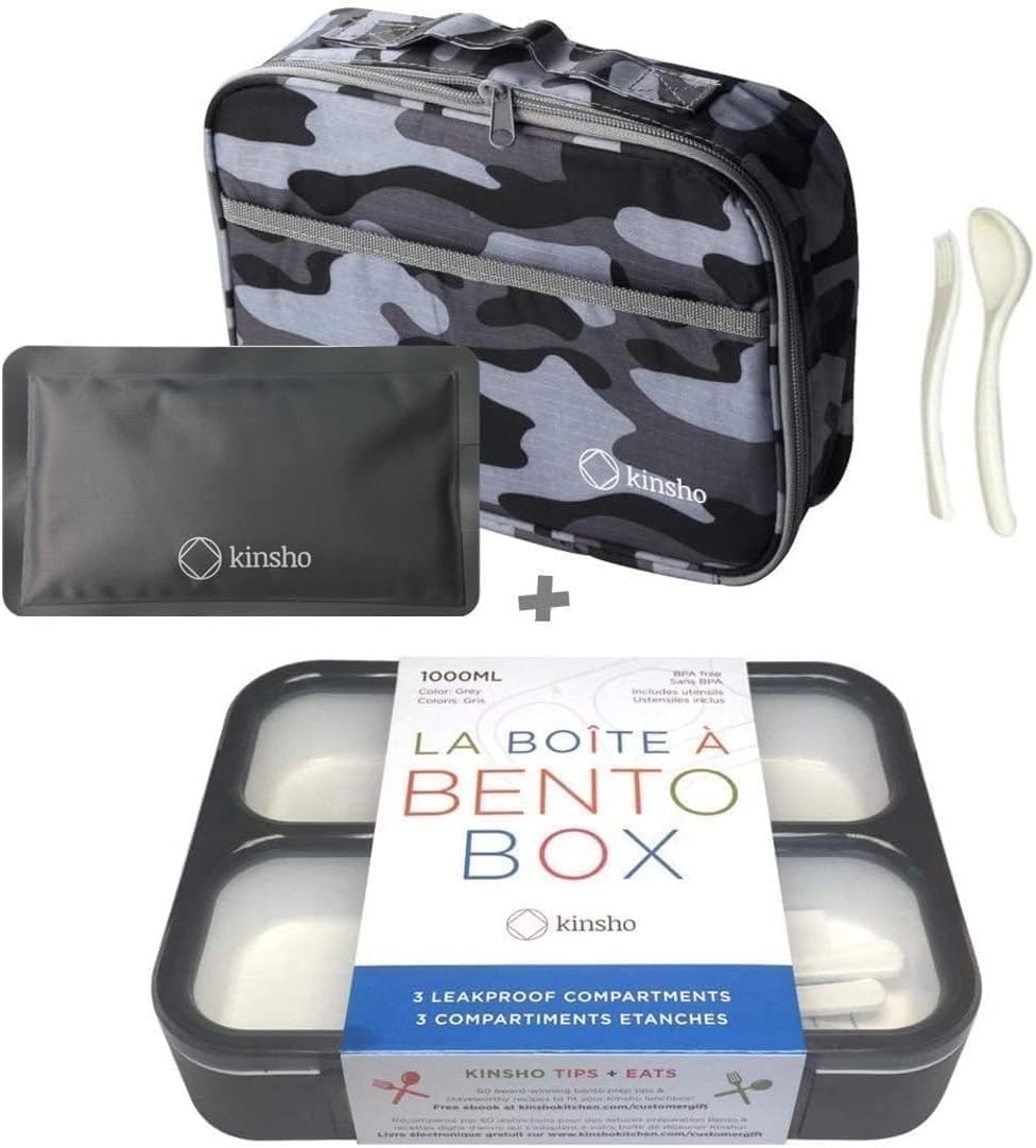 kinsho Lunch Box for Kids Boys Girls - Bento Box Set with Insulated Bag and Ice Pack, 6 Compartment Leak Proof Food Container, BPA-Free, Microwave Safe, Ideal for School & Work, Teal