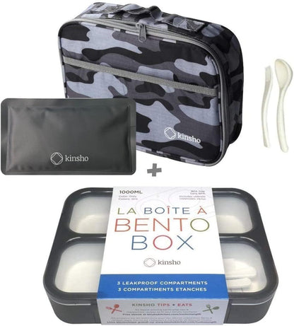 kinsho Lunch Box for Kids Boys Girls - Bento Box Set with Insulated Bag and Ice Pack, 6 Compartment Leak Proof Food Container, BPA-Free, Microwave Safe, Ideal for School & Work, Teal