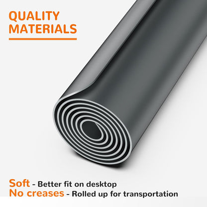 Warome Silicone Mat,78.7”x 23.6” Heat Resistant Mats for Countertop,Extra Large Countertop Protector Mat, Multi-functional Cuttable Kitchen Counter Mat, Silicone Mats for Kitchen Counter/Crafts- Grey