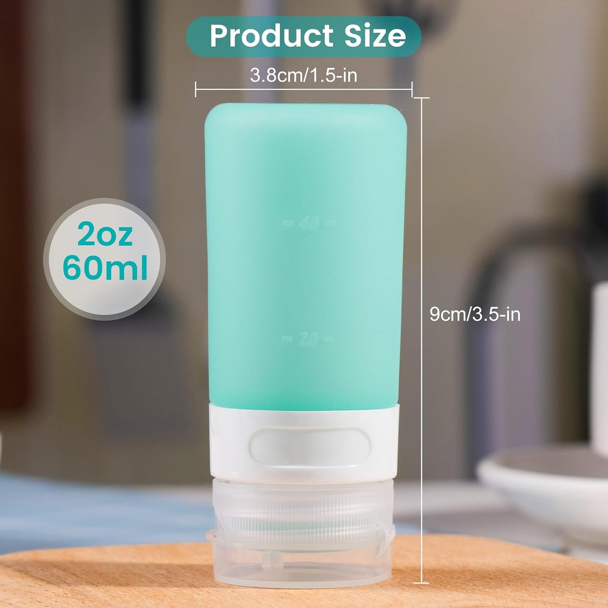 MICEBAY 2 oz Condiment Squeeze Bottles, Leakproof Salad Dressing Container