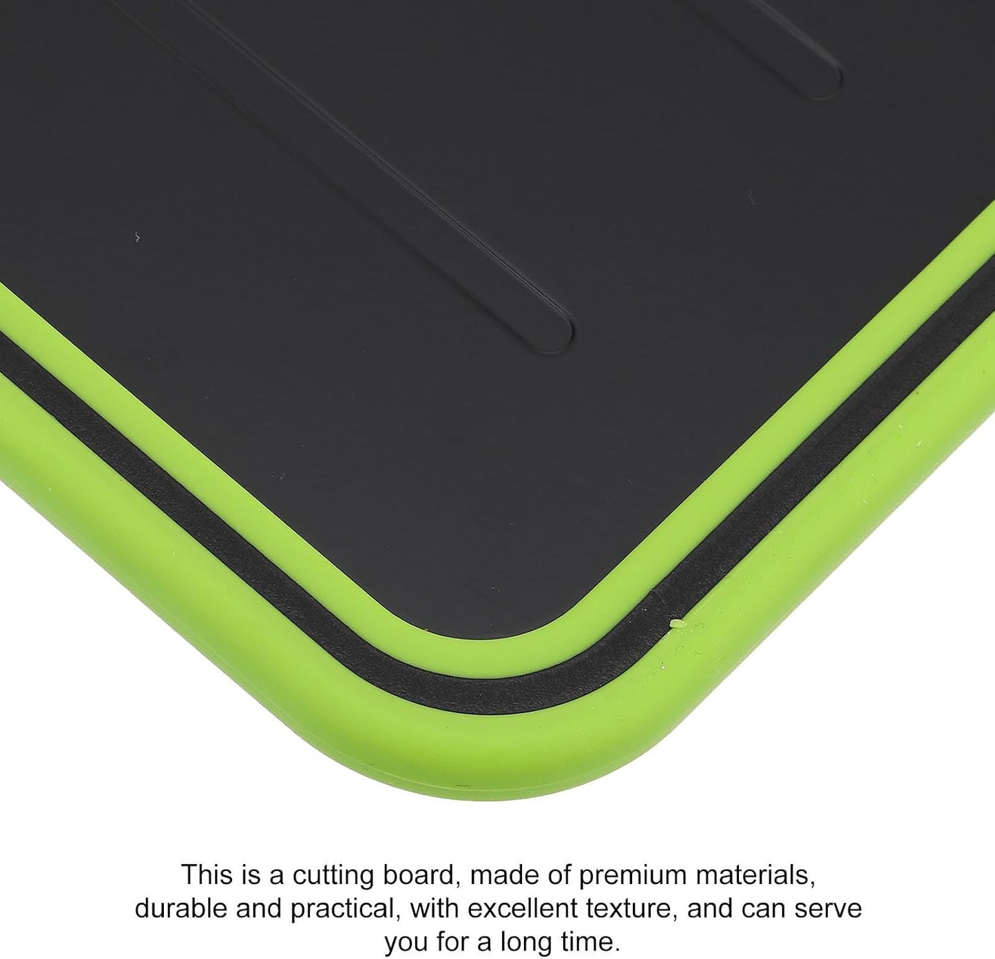 VICASKY Double-sided Cutting Board Mat for Meat and Vegetables, Anti-skid Thawing and Kneading Board, Black-green Square Chopping Panel for Kitchen Food Prep