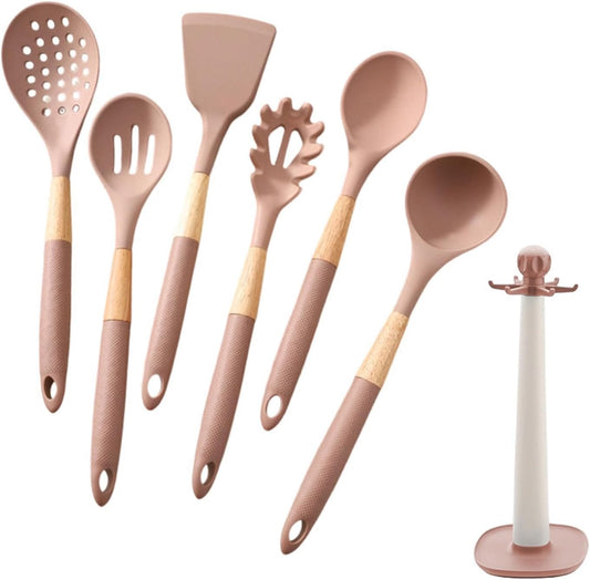 Cooking Utensils Set, With Holder, 1set, Silicone Kitchen Utensils Set, Silicone Spatulas, Food Grade Non Stick Coating Design, For Home Restaurant Camping