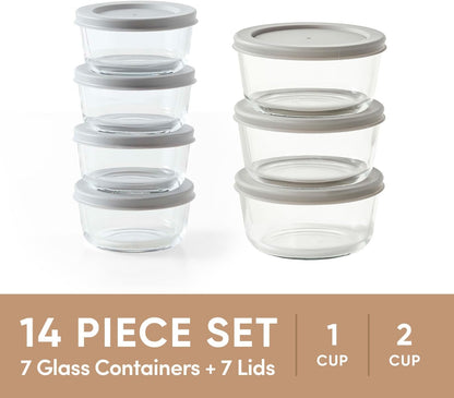 6-Piece Glass Food Storage Containers Set (3 Containers + 3 BPA-Free Lids) | 2-Cup, Leakproof | Microwave, Freezer, Oven & Dishwasher Safe | Ideal for Meal Prep & Pantry Organization, Pistachio