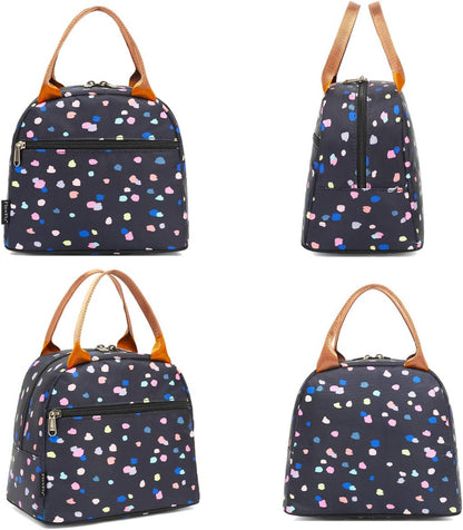 FlowFly Insulated Lunch Cooler Bag - Tote Bag Organizer for Women/Men, Black - Colors A