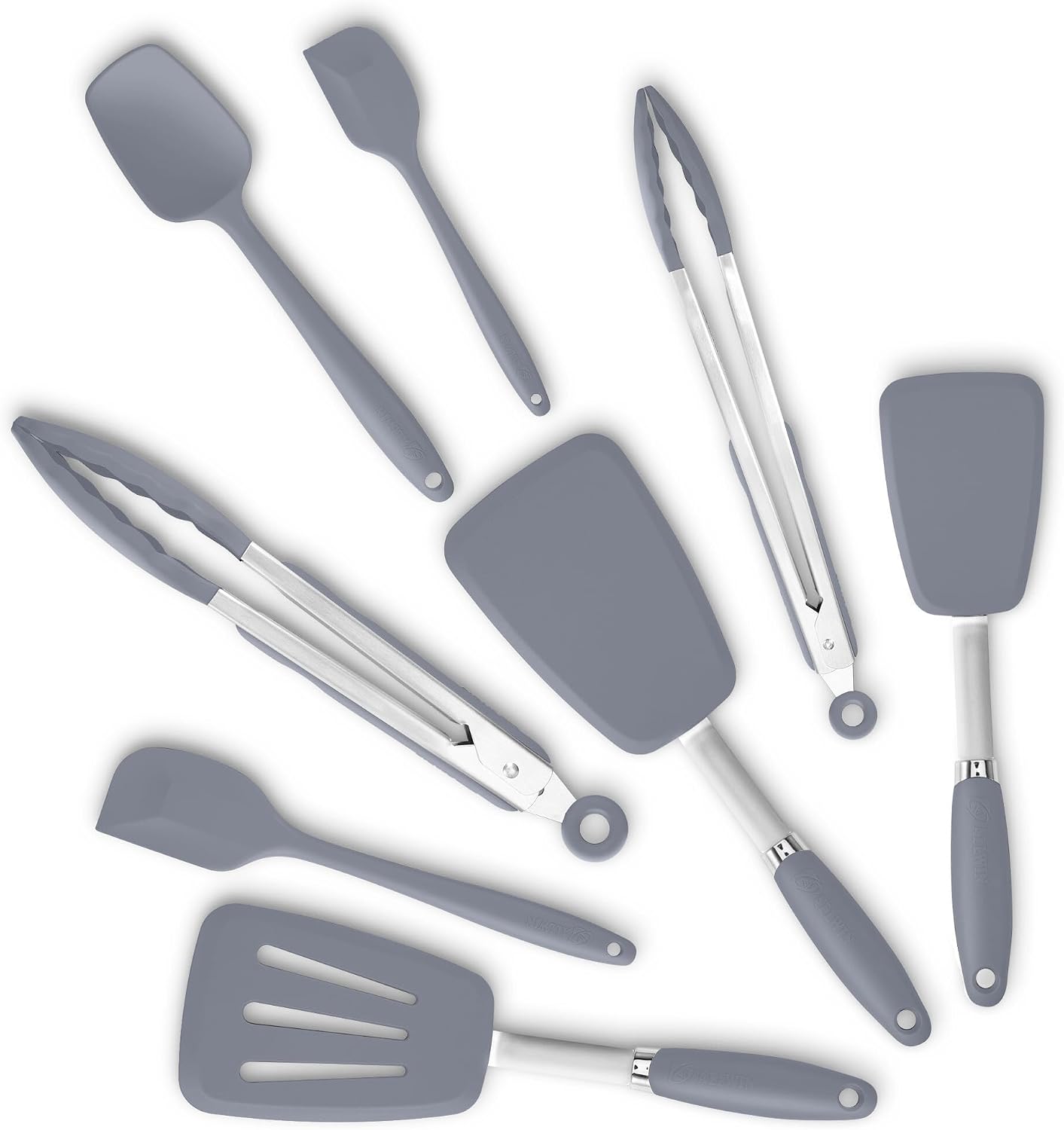 Silicone Spatula 3-piece Set, Ergonomic Handle High Heat-Resistant Spatulas, Non-stick Rubber Spatulas with Stainless Steel Core, Black