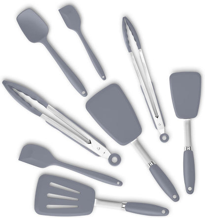 Silicone Spatula 3-piece Set, Ergonomic Handle High Heat-Resistant Spatulas, Non-stick Rubber Spatulas with Stainless Steel Core, Black