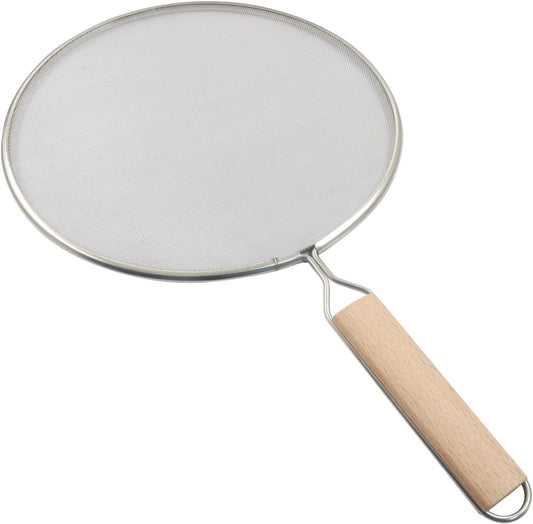1Pcs 8Inch Stainless Steel Splatter Screen Splatter Guard with Handle, Ultra Fine Mesh Cooking Protector for Frying Cooking/Kitchen Use