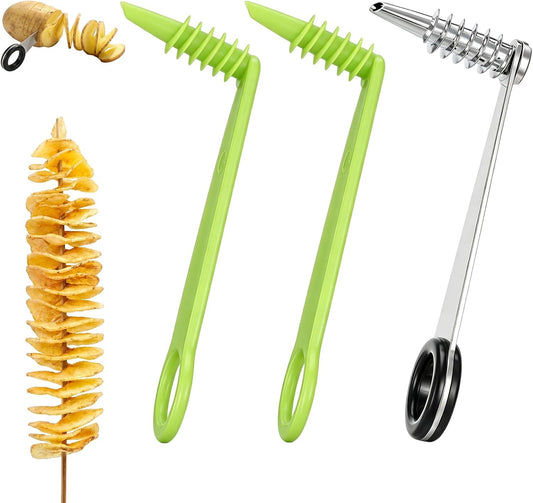 Piranha Spiral Cutter 3Pcs Potato Spiralizer Slicer for Vegetables