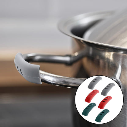6 Pack Silicagel Pot Handle Covers 3 Inch Lid Handle Covers Green Handle Holder Grip Heat Insulation Handle Cover for Pan,Pot