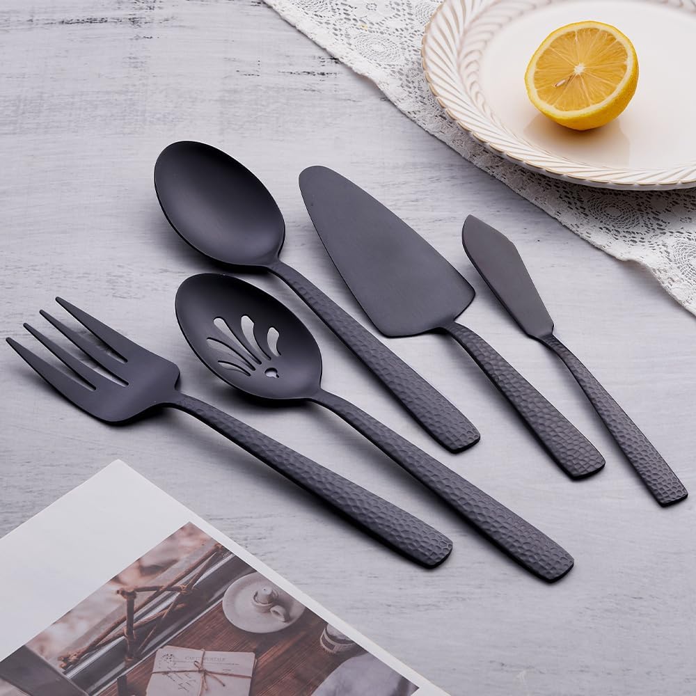 Matte Black Cake Pie Server Set