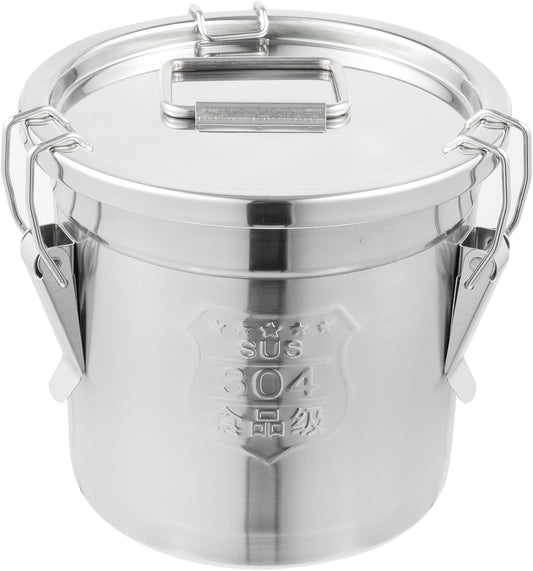 DYNAMI 12.7Gal 304 Stainless Steel Rice Storage Container,Extra Large Food Grade Canister,40-90Lbs Sealed Rice Bucket with Airtight Lid and Locking Buckle,for Rice, Flour, Grain (48L)