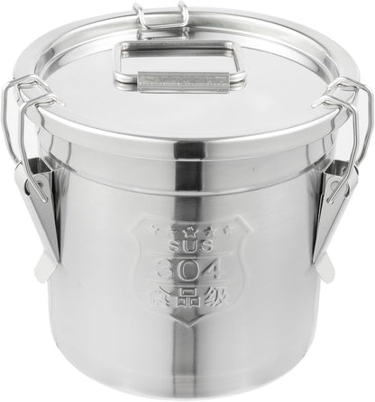 DYNAMI 12.7Gal 304 Stainless Steel Rice Storage Container,Extra Large Food Grade Canister,40-90Lbs Sealed Rice Bucket with Airtight Lid and Locking Buckle,for Rice, Flour, Grain (48L)
