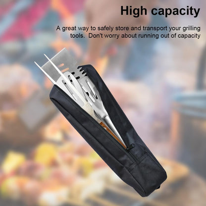 Grill Storage Bag for Outdoor Grilling, Foldable Oxford Cloth Grill Utensil Tool Storage Bag for Camping and Hiking BBQ