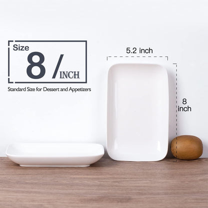 DELLING 16 Inch Large Serving Platter Set of 3, White Porcelain Platters for Serving Food - Rectangular Serving Trays for Party Entertaining, Oven Safe to 590°F, Dinnerware