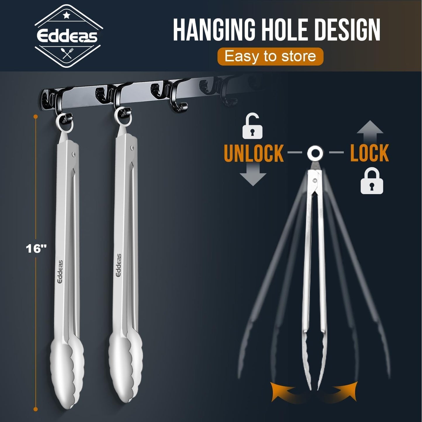 Eddeas Kitchen Tweezers Tongs, Cooking Tweezers Stainless Steel - 3 Size 12'' 10'' & 8 inch Ideal for Meat, pasta, plating and pinching delicate small pieces of food, Set of 3