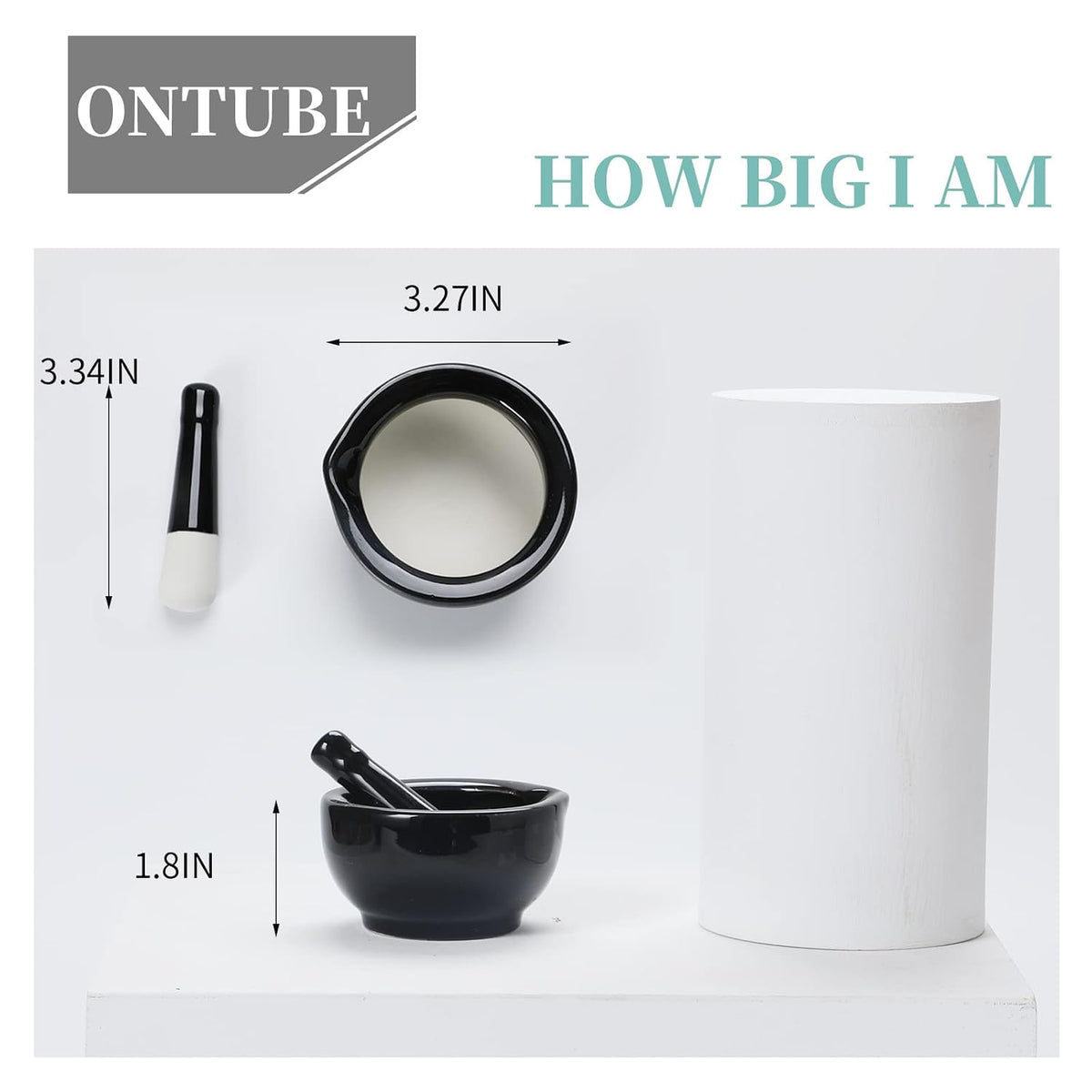 ONTUBE Mortar and Pestle Set (3.2 Inch)