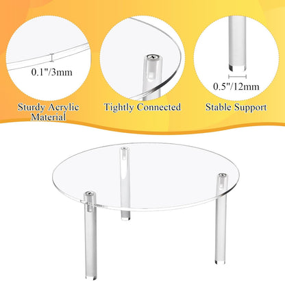 4 Pcs Drink Dispenser Stand, 7.9" Acrylic Water Dispenser And Beverage Dispenser Stand, Clear Acrylic Stands, Pitcher Stand Base for Parties and Events, Cake Stand, Plant Stands
