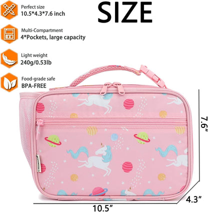 GYEUKHAM Insulated Lunch Box for School, Thermal Reusable Durable Freezable Lunch Bags for Kids Boys Girls Men Women - Small Soft Cooler Portable Lunch Tote Kit for Work Picnic Travel,Black