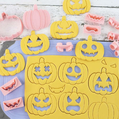 Mini Pumpkin Cookie Cutters, DIY 3d Halloween Raised Design Cookie Stamps