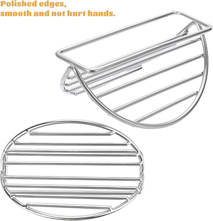 BSTKEY Taco Holders Set of 5, Stainless Steel Taco Stand, Soft or Hard Shell Taco Rack for Taco Bar, Burritos and Tortillas Holder for Kitchen Restaurant