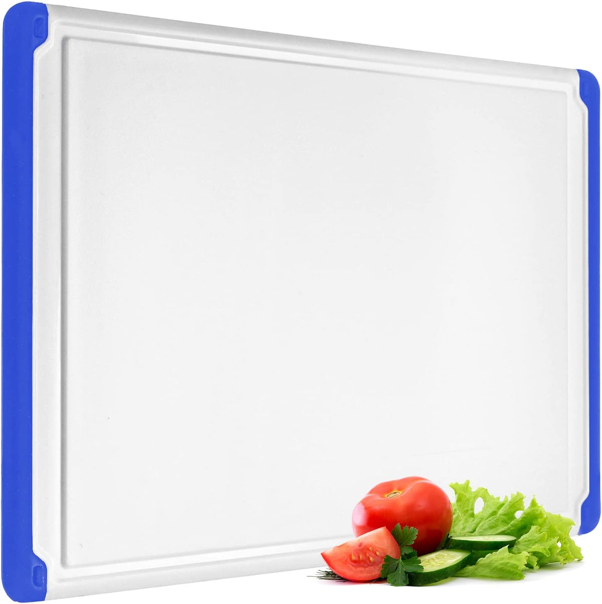 Plastic Cutting Board for Kitchen - Extra Large Cutting Board 18 Inch Reversible Chopping Board, Juice Groove, Non Slip Feet, Dishwasher Safe, BPA Free Large Cutting Board for Meat Vegetables Fruit