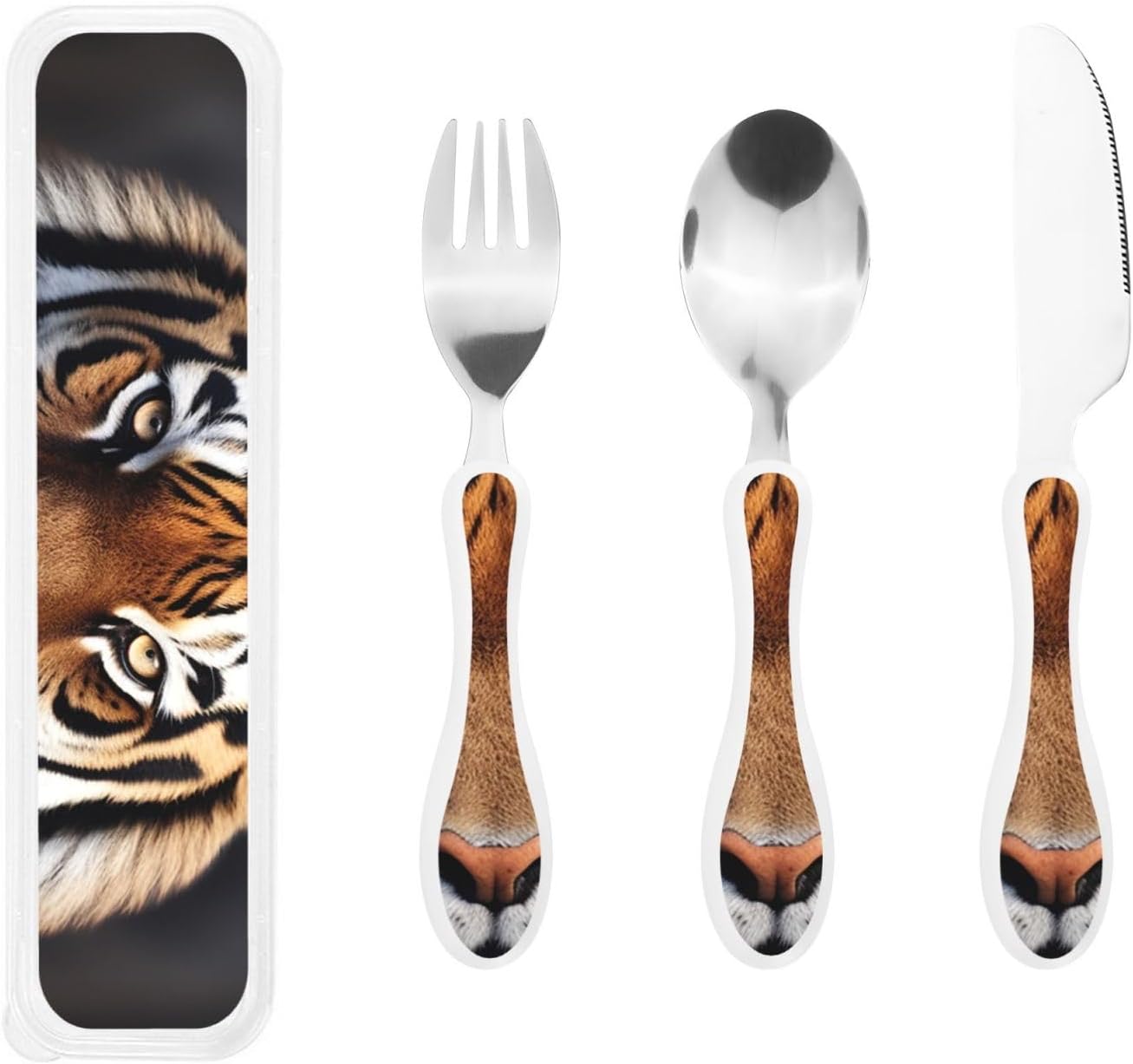 3-Piece Kids Silverware Set With Storage Case, Stainless Steel Reusable Children Safe Knife Spoon Fork Set Sugar Skulls Children Flatware Set For Kids Lunch Box