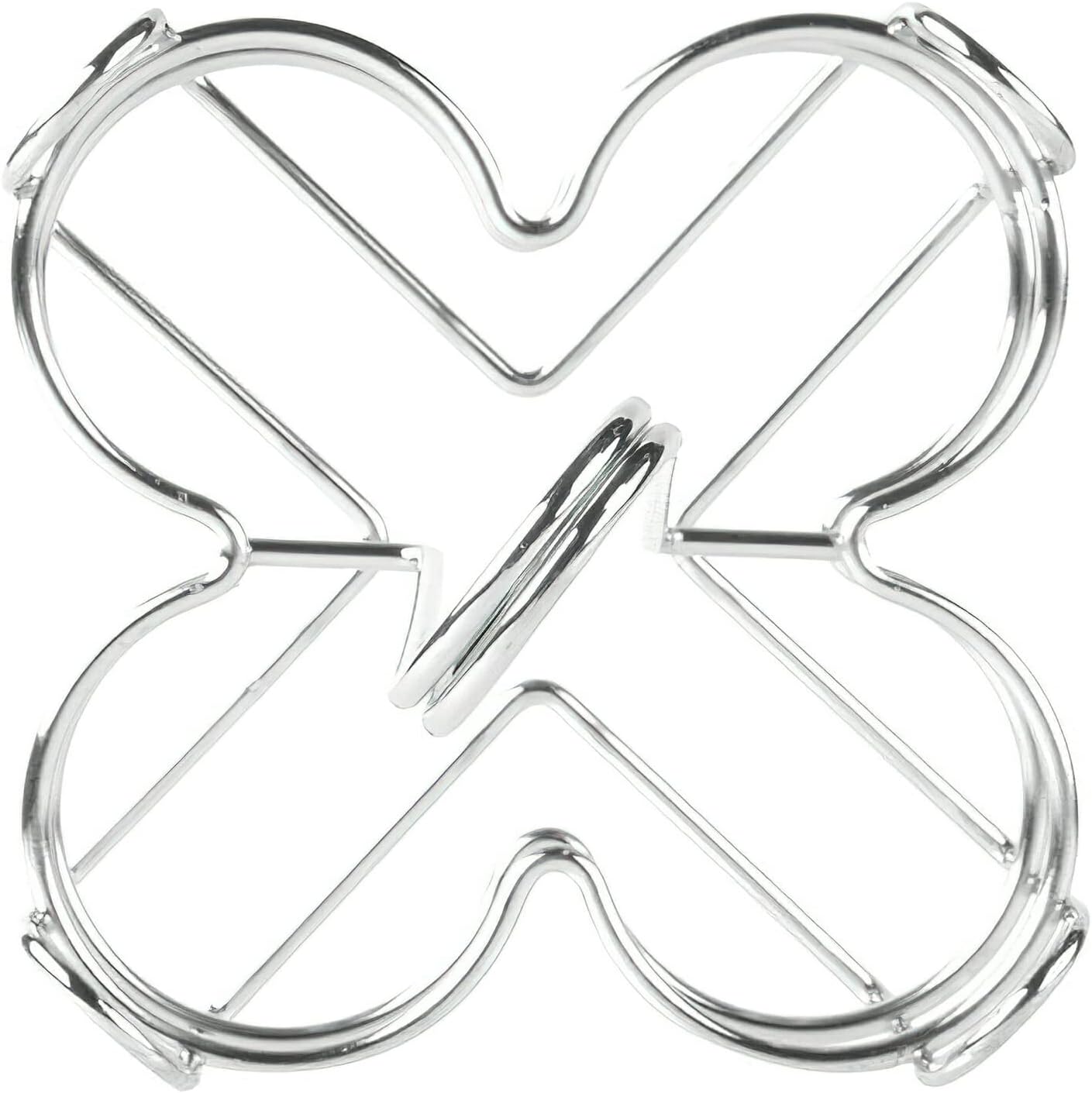 G.E.T. 4-221623 Metal Condiment Condiment Caddy with Number Holder, 4 Compartment, Chrome, 6.5" x 6.5"