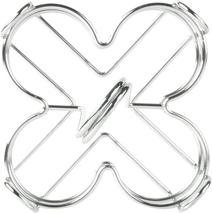G.E.T. 4-221623 Metal Condiment Condiment Caddy with Number Holder, 4 Compartment, Chrome, 6.5" x 6.5"
