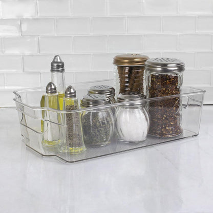 Home Basics Clear Plastic Storage Fridge Bin with Handles (Small)